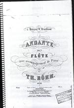 Andante : pour la flûte avec accompagnement de piano : op. 33. À Monsieur W. Broadwood.